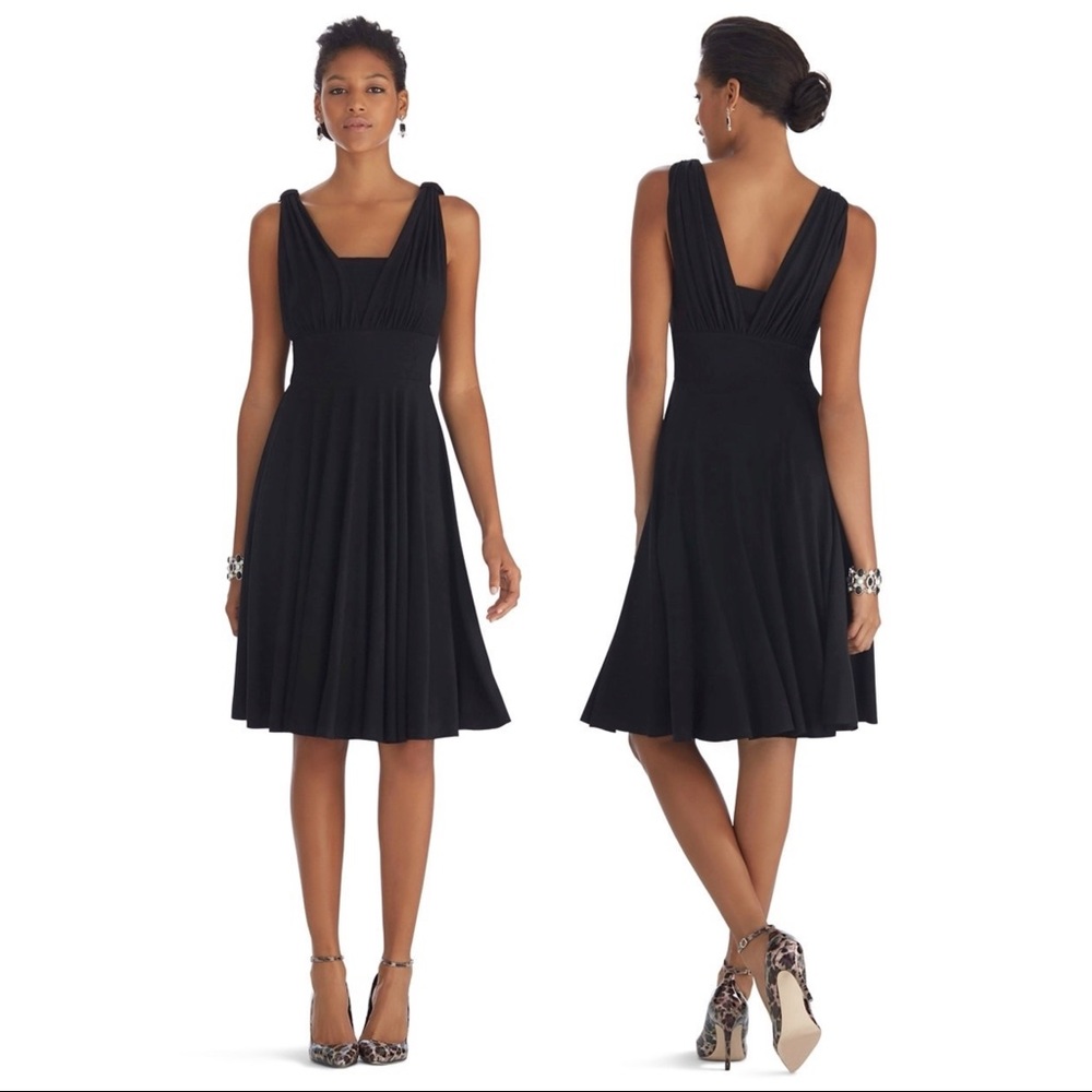 Genius Convertible Fit & Flare Black Dress NWT